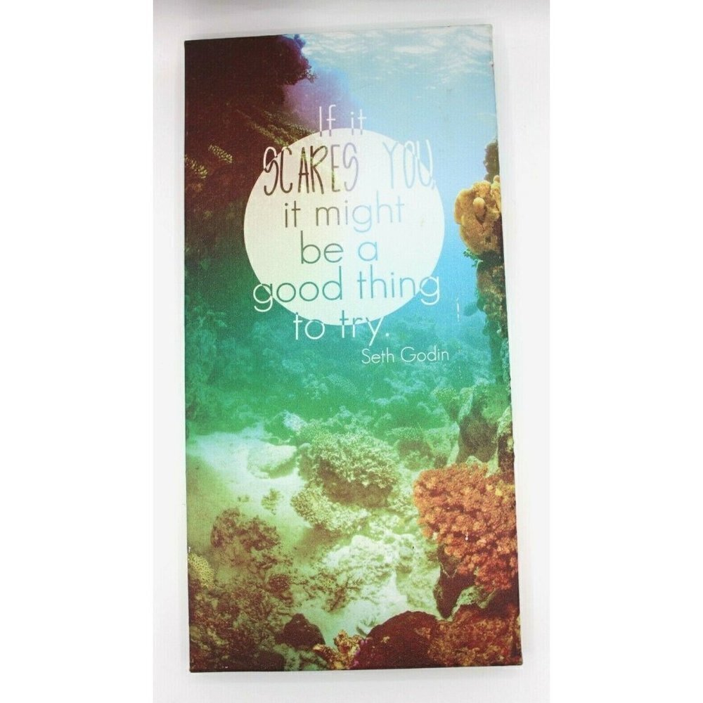 Seth Godin Wall Sign If It Scares You It Might Be A Good Thing Create Decor Blue